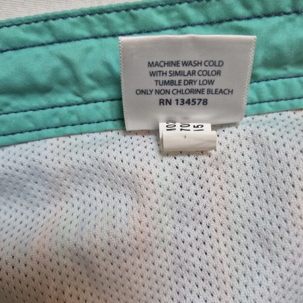 Vineyard Vines Men's Swim Trunks Size M Striped Pockets Zip Hook&Loop Drawstring
